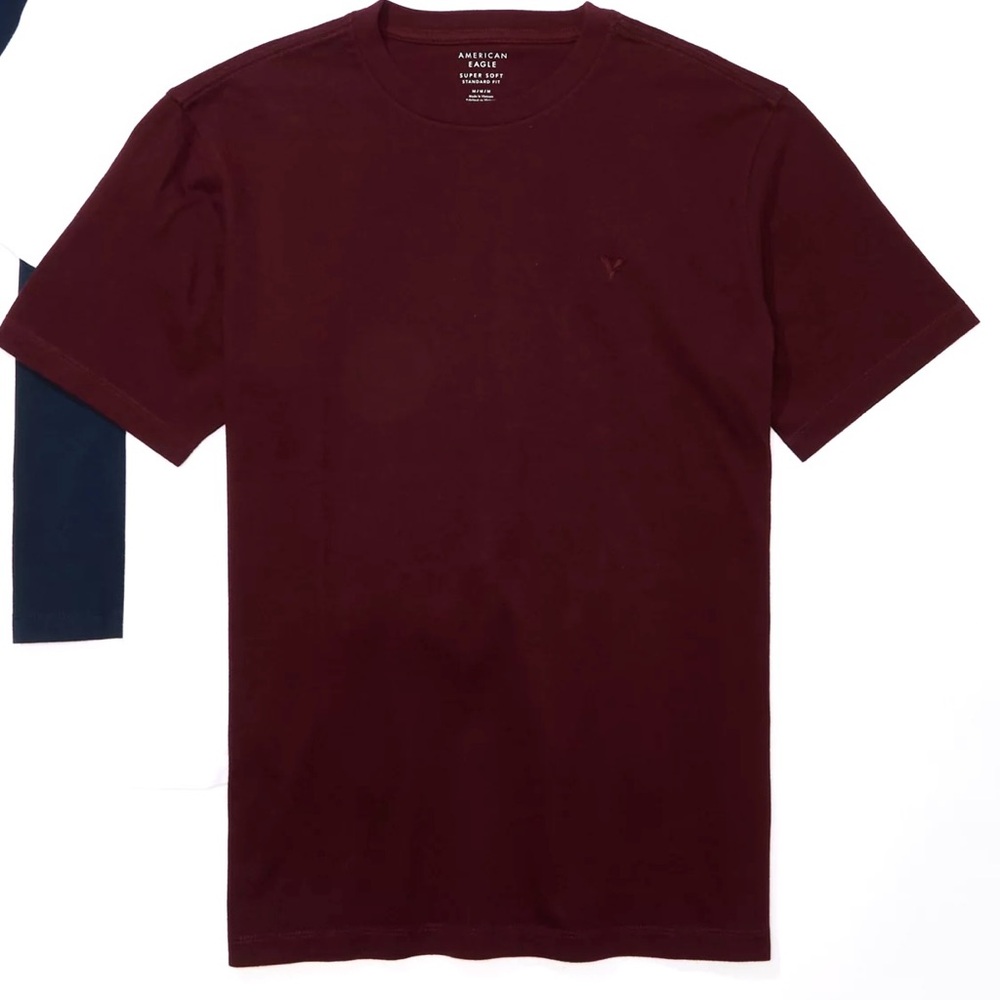 American Eagle Super Soft Icon T-Shirt men’s size small in deep burgundy - Picture 9 of 9